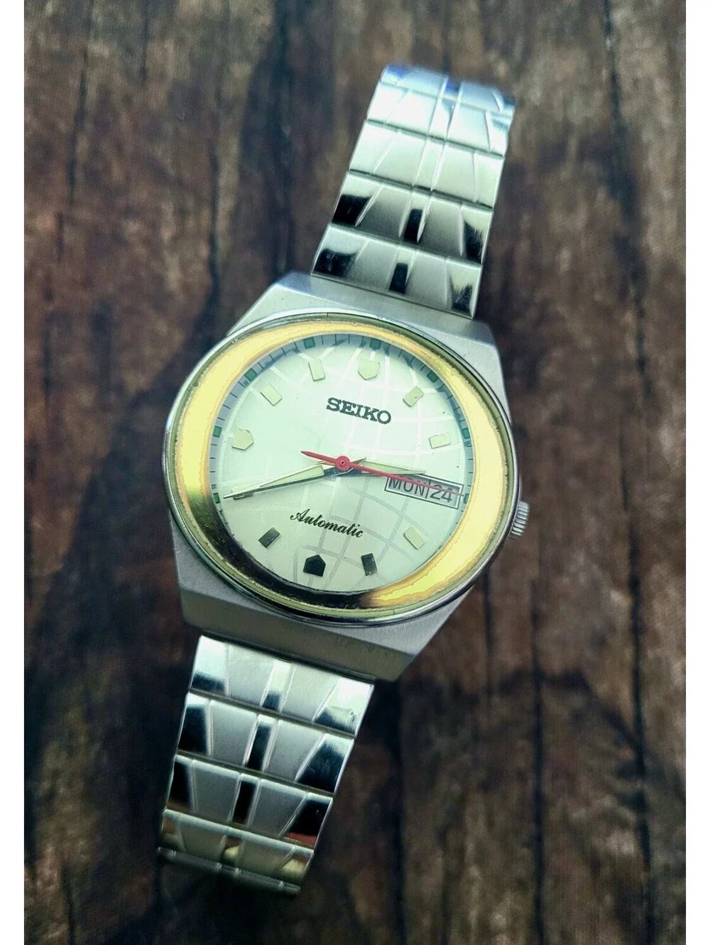 Rare Vintage Retro Seiko Geo Dial Date Mens Watch Exb Mod